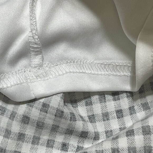 Blue Blush Checkered Cross Front Mini Dress Black White Sleeveless Size M Medium - Picture 5 of 7